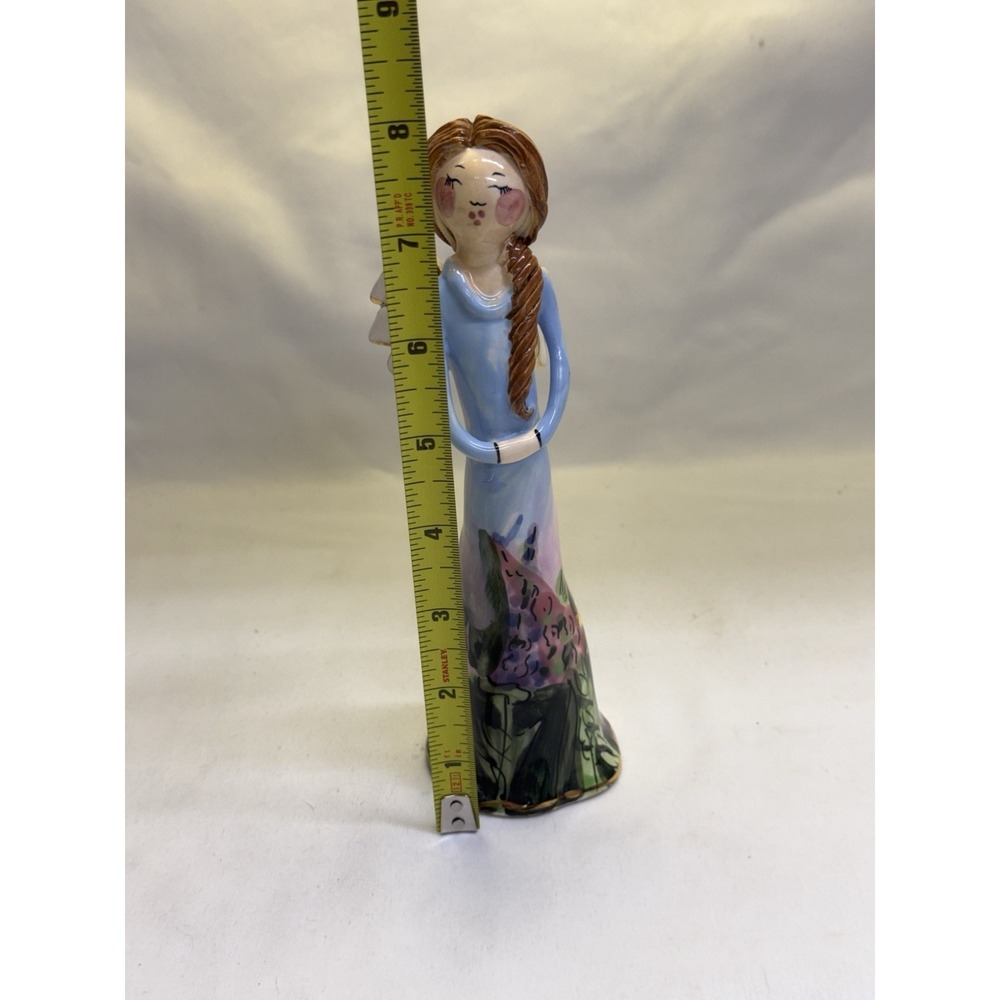 Heather Goldminc Blue Sky Corp Clayworks Garden Angel 2002 VTG 8" Tall - Picture 7 of 7